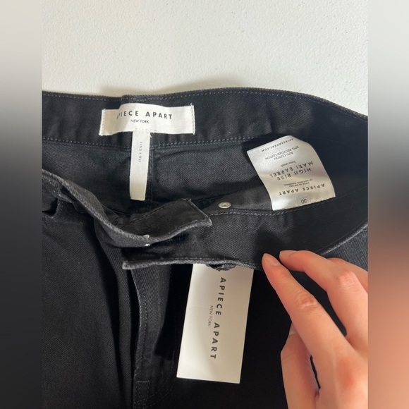 New APIECE APART HIGH RISE MARI BARREL JEAN Luna wash black jeans 30 - Picture 5 of 9